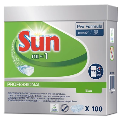 Maskindiskmedel Sun Prof All-in-1 Eco Tabs 100st