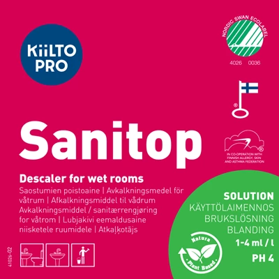 Kiilto etikett Sanitop