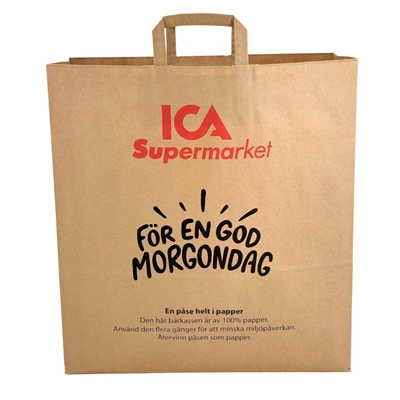 Bärkasse 44L papper brun ICA Supermarket 200st