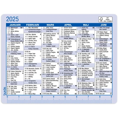 Kalender 2025 Kalenderkort