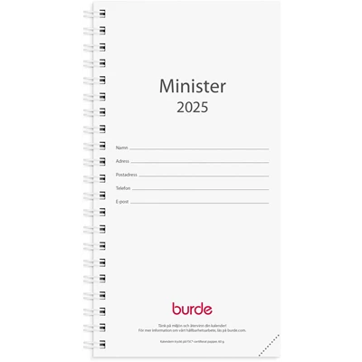 Kalender 2025 Minister refill