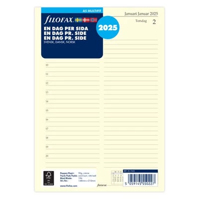 Dagbok Filofax A5 2025 dag/sida